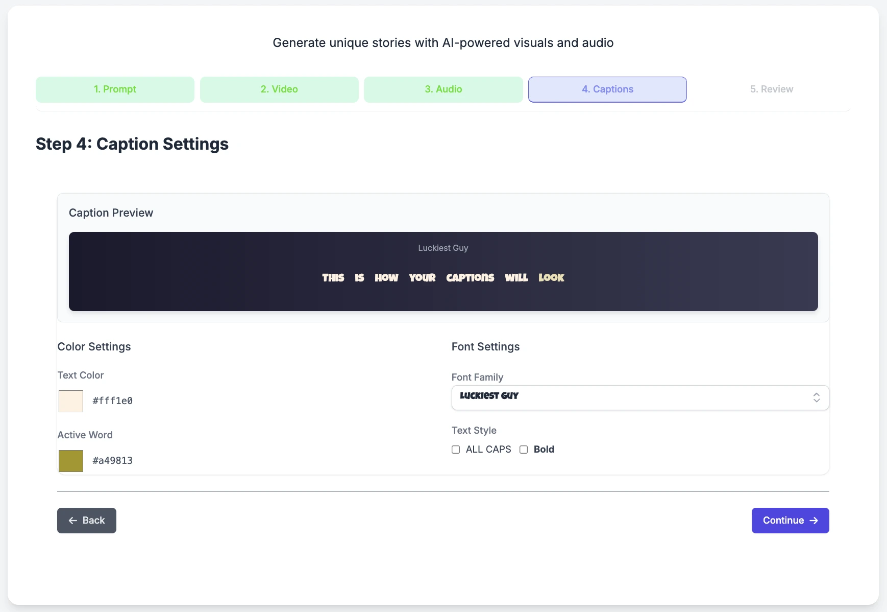 Customize & Generate